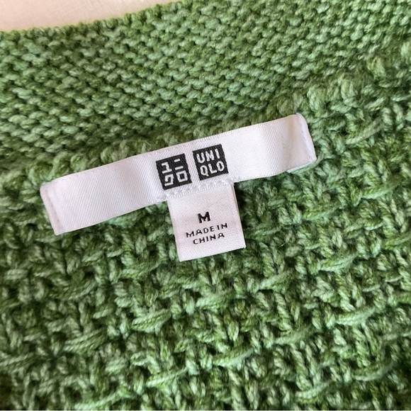 Uniqlo knit jacket, medium, green - Picture 3 of 8